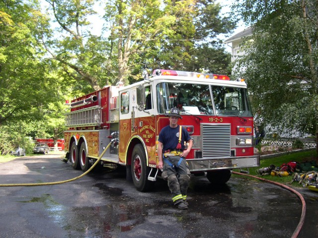 Lt Beyrer Relaxing After Mahopac Falls Fire